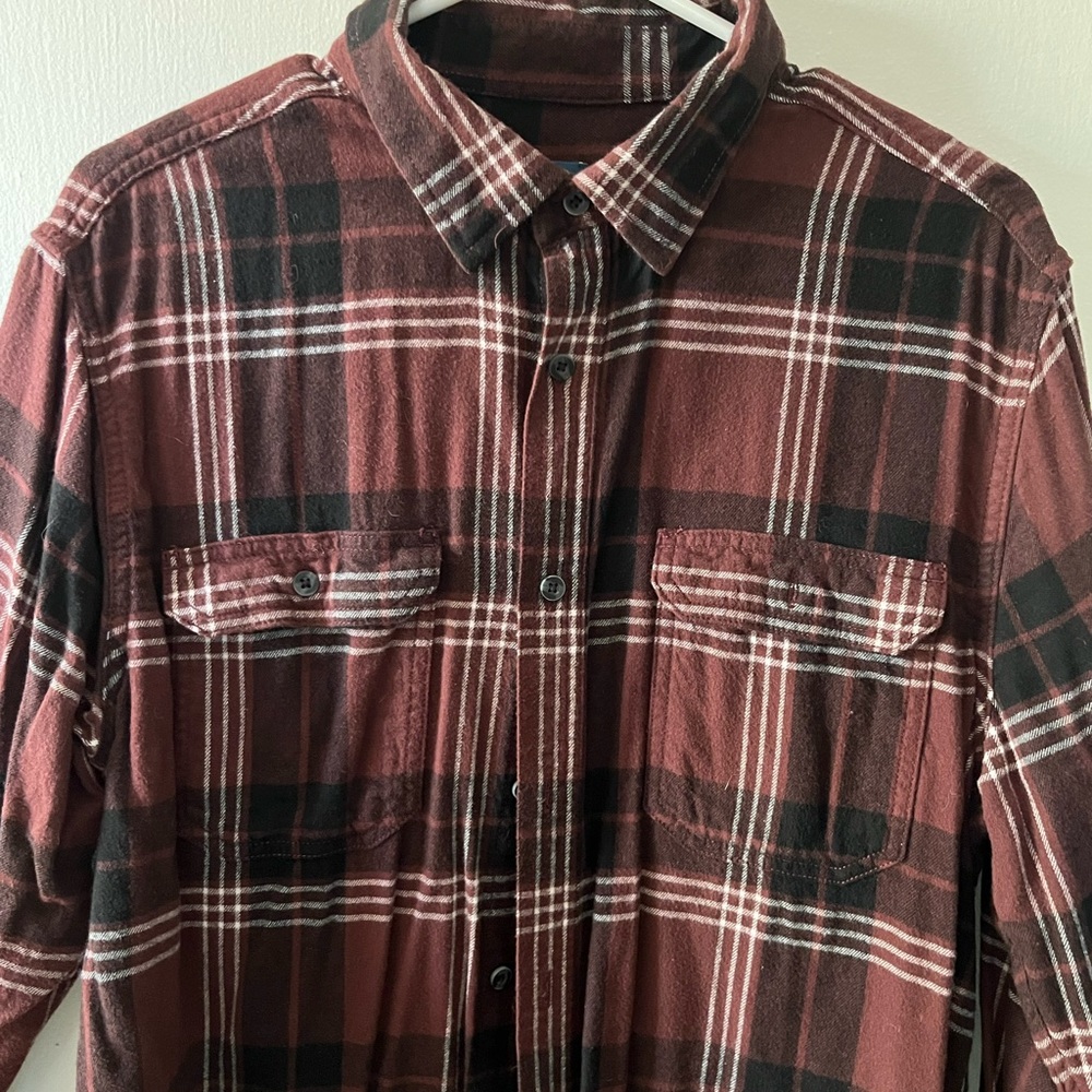 George plaid button down
